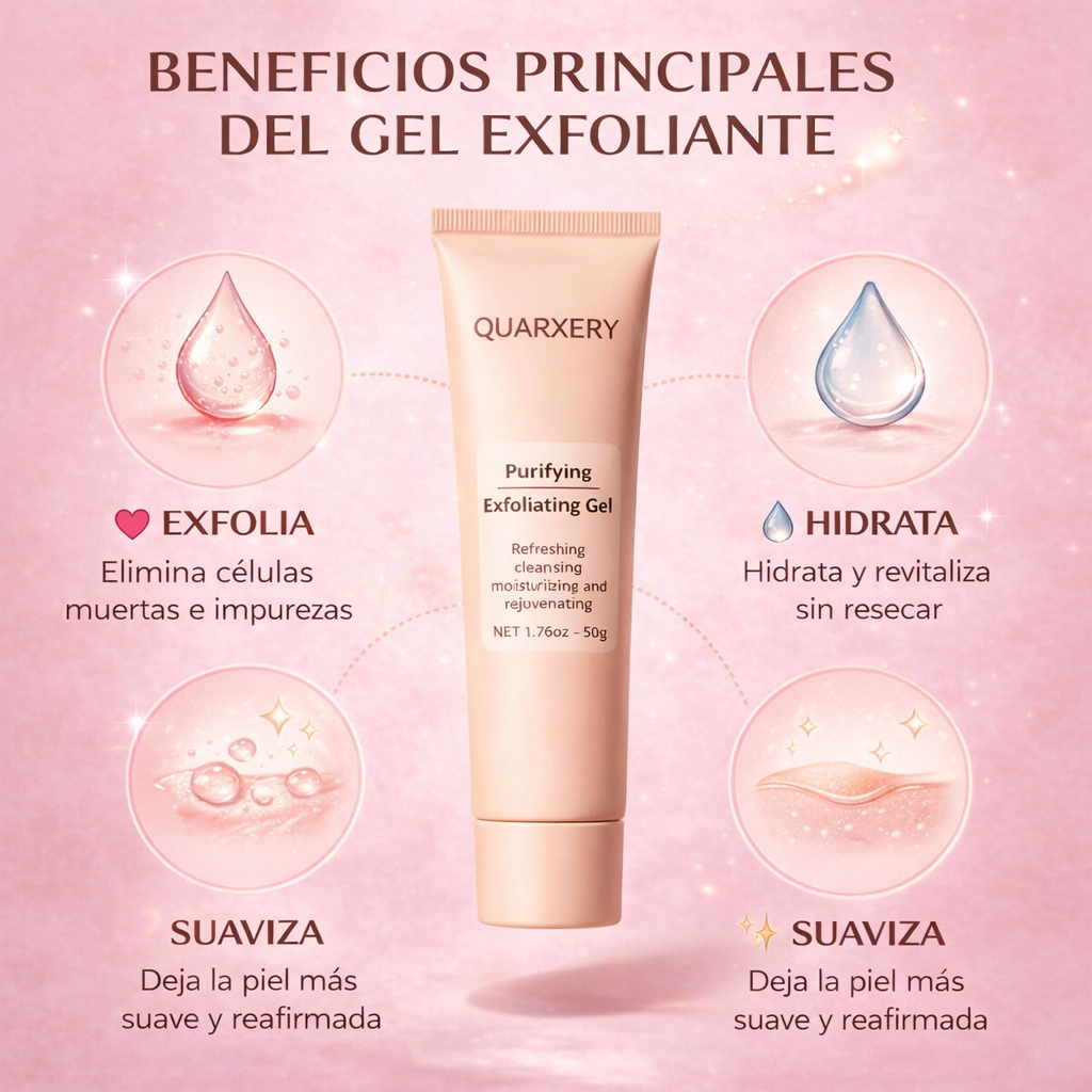 Quarxery gel exfoliante: Piel más suave y uniforme al instante